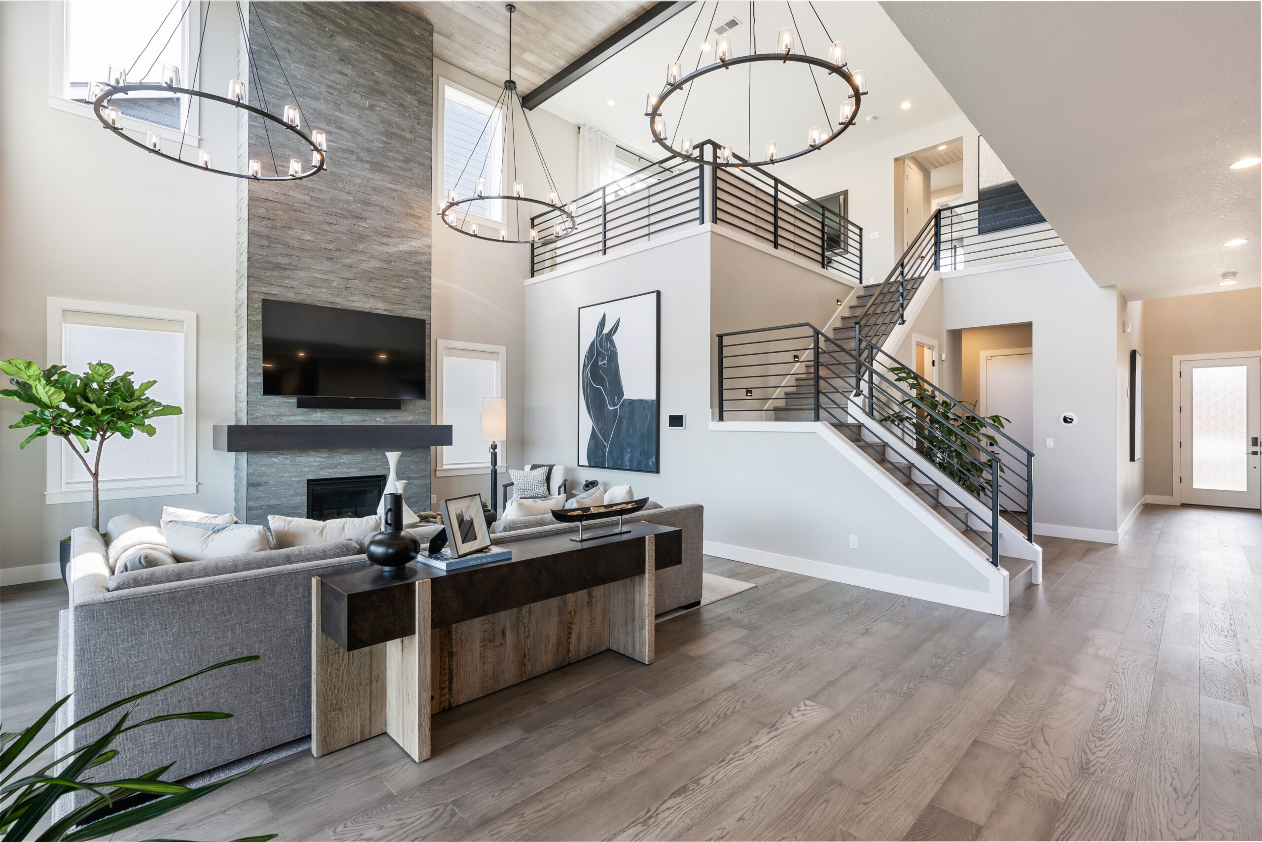 Springhill Basement Contemporary Living Area by Envision Interiors